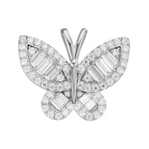 Butterfly Baguette Moissanite Pendant